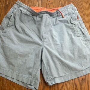 Birddogs Classic Shorts. Very light mint, looks almost blue with orange.
